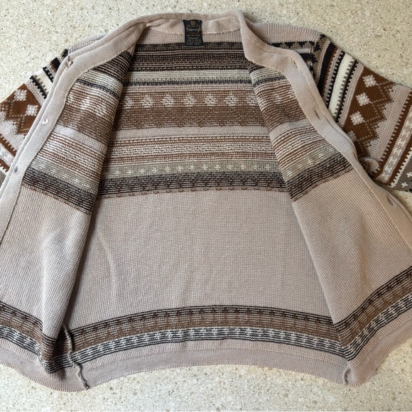Vintage 60s Fair Isle Cardigan Sweater Virgin Wool Norvyk Pro Ski Shop Canadian - Picture 14 of 17
